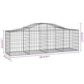 Coșuri gabion arcuite 13 buc, 200x50x60/80 cm, fier galvanizat, 6 image