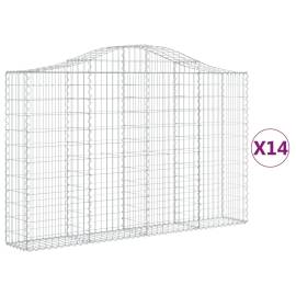 Coșuri gabion arcuite 14 buc, 200x30x120/140cm, fier galvanizat, 2 image