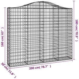 Coșuri gabion arcuite 2 buc, 200x30x160/180 cm, fier galvanizat, 6 image