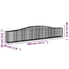 Coșuri gabion arcuite 6 buc, 400x30x60/80 cm, fier galvanizat, 6 image