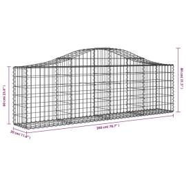 Coșuri gabion arcuite 7 buc, 200x30x60/80 cm, fier galvanizat, 6 image