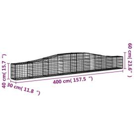 Coșuri gabion arcuite 7 buc, 400x30x40/60 cm, fier galvanizat, 6 image