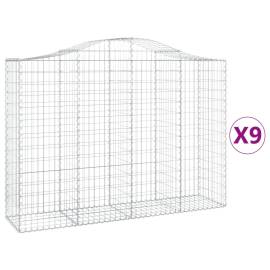 Coșuri gabion arcuite 9 buc, 200x50x140/160 cm, fier galvanizat, 2 image