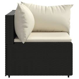 Canapele de colț de grădină cu perne 2 buc. negru poliratan, 5 image