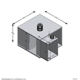 Fmd măsuță de cafea cu 2 mese laterale, alb și beton, 67,5x67,5x50 cm, 5 image