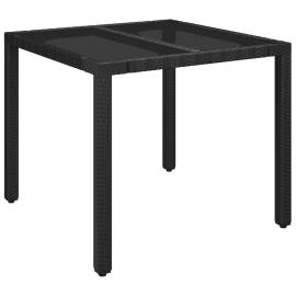 Set mobilier de grădină cu perne, 3 piese, negru, poliratan, 8 image