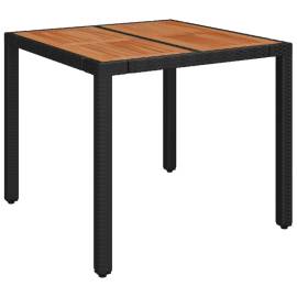 Set mobilier de grădină cu perne, 5 piese, negru, poliratan, 7 image