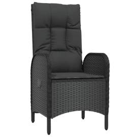 Set mobilier de grădină cu perne, 5 piese, negru, poliratan, 5 image