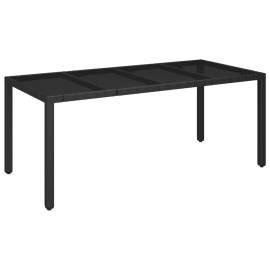 Set mobilier de grădină cu perne, 7 piese, negru/gri, poliratan, 8 image