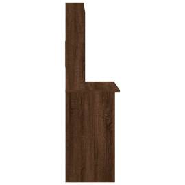 Birou cu rafturi, stejar maro, 102x45x148 cm, lemn compozit, 6 image