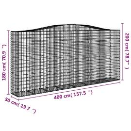Coș gabion arcuit, 400x50x180/200 cm, fier galvanizat, 5 image