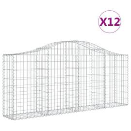 Coșuri gabion arcuite 12 buc, 200x30x80/100cm, fier galvanizat, 2 image