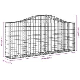 Coșuri gabion arcuite 18 buc, 200x30x80/100cm, fier galvanizat, 6 image