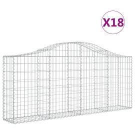 Coșuri gabion arcuite 18 buc, 200x30x80/100cm, fier galvanizat, 2 image