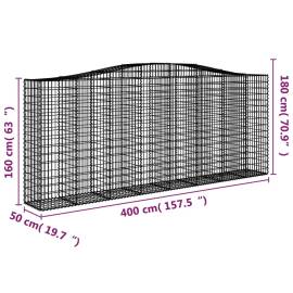 Coșuri gabion arcuite 3 buc. 400x50x160/180 cm, fier galvanizat, 6 image