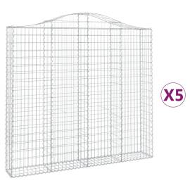 Coșuri gabion arcuite 5 buc, 200x30x180/200cm, fier galvanizat, 2 image