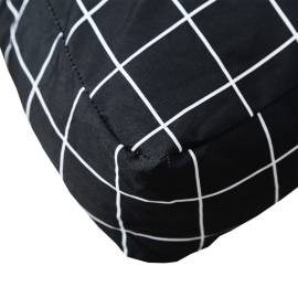 Pernă canapea din paleți, pătrățele, negru 120x40x12cm , textil, 6 image