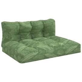 Perne de canapea paleți, 2 buc., țesătură cu model de frunze, 2 image