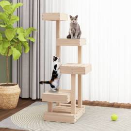Ansamblu de pisici, 45,5x49x103 cm, lemn masiv de pin, 3 image