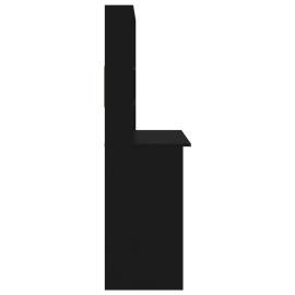 Birou cu rafturi, negru, 102x45x148 cm, lemn compozit, 6 image