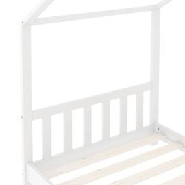 Cadru de pat de copii, alb, 80 x 160 cm, lemn masiv de pin, 6 image