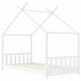 Cadru de pat de copii, alb, 80 x 160 cm, lemn masiv de pin, 3 image