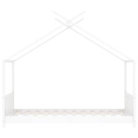 Cadru de pat de copii, alb, 80 x 160 cm, lemn masiv de pin, 4 image