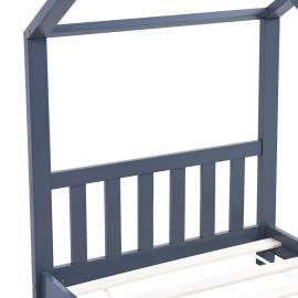 Cadru de pat de copii, gri, 70 x 140 cm, lemn masiv de pin, 6 image