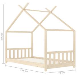 Cadru de pat pentru copii, 70 x 140 cm, lemn masiv de pin, 9 image