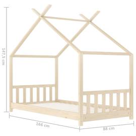 Cadru de pat pentru copii, 80 x 160 cm, lemn masiv de pin, 9 image