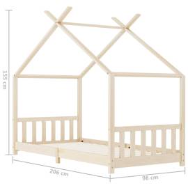 Cadru de pat pentru copii, 90 x 200 cm, lemn masiv de pin, 9 image
