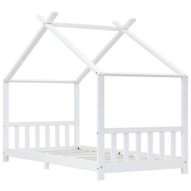 Cadru pat de copii, alb, 90 x 200 cm, lemn masiv de pin, 3 image