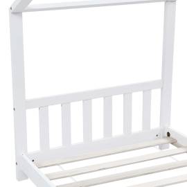 Cadru pat de copii, alb, 90 x 200 cm, lemn masiv de pin, 6 image