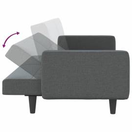 Canapea extensibilă cu perne, gri închis, textil, 9 image