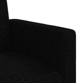 Canapea extensibilă cu perne, negru, material textil, 10 image
