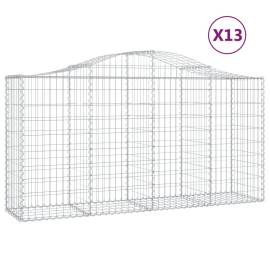 Coșuri gabion arcuite 13 buc, 200x50x100/120cm, fier galvanizat, 2 image