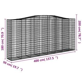 Coșuri gabion arcuite 5 buc, 400x50x180/200 cm, fier galvanizat, 6 image