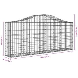 Coșuri gabion arcuite 9 buc, 200x30x80/100cm, fier galvanizat, 5 image