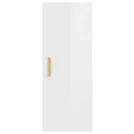 Dulap de perete, alb extralucios, 34,5x34x90 cm, lemn compozit, 6 image