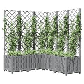 Jardinieră de grădină cu spalier gri deschis 120x120x136 cm pp, 3 image
