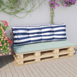 Perne canapea paleți, dungi albastru/alb, 120x40x12 cm , textil