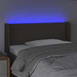 Tăblie de pat cu led, gri taupe, 93x16x78/88 cm, textil, 4 image