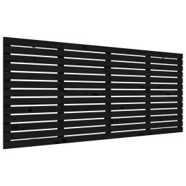 Tăblie pat pentru perete, negru, 156x3x91,5 cm, lemn masiv pin, 2 image