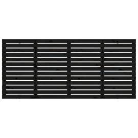 Tăblie pat pentru perete, negru, 156x3x91,5 cm, lemn masiv pin, 4 image