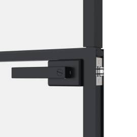 Ușă de interior negru 102x201,5cm sticlă securiz./aluminiu slim, 7 image