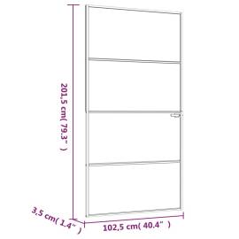 Ușă de interior negru 102x201,5cm sticlă securiz./aluminiu slim, 8 image