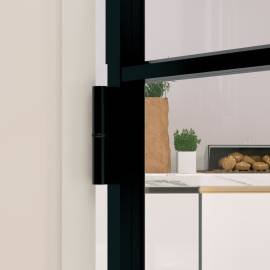 Ușă de interior negru 76x201,5 cm sticlă securiz./aluminiu slim, 4 image