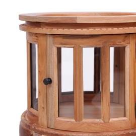 Dulap cu vitrină, natural, 50x50x76 cm, lemn masiv de mahon, 6 image
