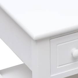 Masă laterală, alb, 40 x 40 x 40 cm, lemn de paulownia, 7 image