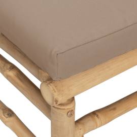 Canapea de colț pentru grădină, perne gri taupe, bambus6, 5 image